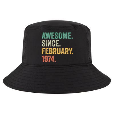 50 Year Old Gifts Awesome Since February 1974 50th Birthday Cool Comfort Performance Bucket Hat