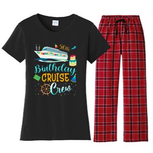 50 Years Old Birthday Cruise Crew Father Mother Birthday Women's Flannel Pajama Set