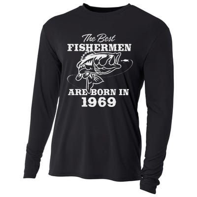 54 Year Old Fisherman Fishing 1969 54th Birthday Cute Cooling Performance Long Sleeve Crew