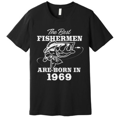 54 Year Old Fisherman Fishing 1969 54th Birthday Cute Premium T-Shirt