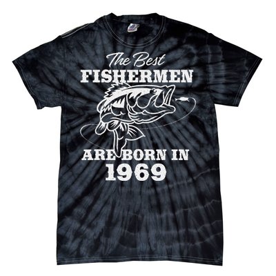 54 Year Old Fisherman Fishing 1969 54th Birthday Cute Tie-Dye T-Shirt