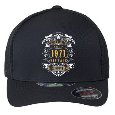 52 Years Old 52nd Birthday Made Born In 1971 Idea Flexfit Unipanel Trucker Cap