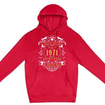 52 Years Old 52nd Birthday Made Born In 1971 Idea Premium Pullover Hoodie