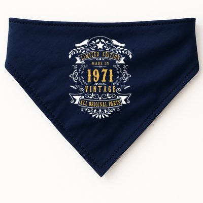 52 Years Old 52nd Birthday Made Born In 1971 Idea USA-Made Doggie Bandana