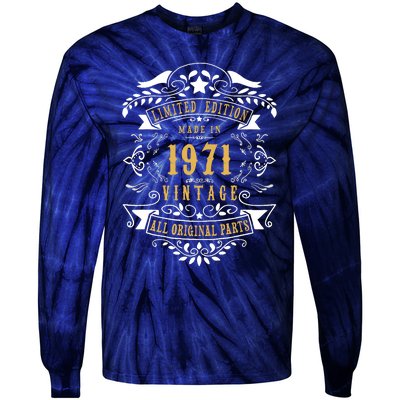 52 Years Old 52nd Birthday Made Born In 1971 Idea Tie-Dye Long Sleeve Shirt