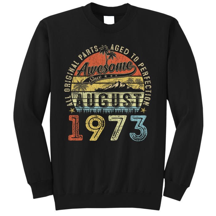 50 Year Old August 1973 Vintage Retro 50th Birthday Gift Sweatshirt