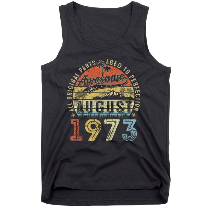 50 Year Old August 1973 Vintage Retro 50th Birthday Gift Tank Top