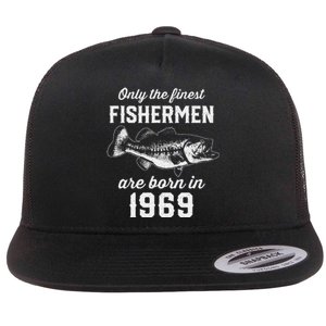 54 Year Old Fisherman Fishing 1969 54th Birthday Flat Bill Trucker Hat