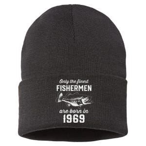 54 Year Old Fisherman Fishing 1969 54th Birthday Sustainable Knit Beanie