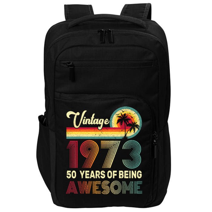 50 Years Old 1973 Vintage 50th Birthday Men Women Impact Tech Backpack