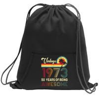 50 Years Old 1973 Vintage 50th Birthday Men Women Sweatshirt Cinch Pack Bag