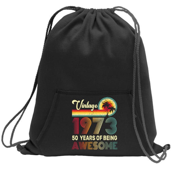 50 Years Old 1973 Vintage 50th Birthday Men Women Sweatshirt Cinch Pack Bag