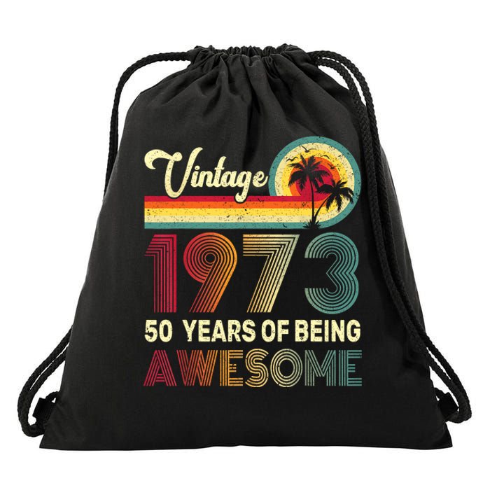 50 Years Old 1973 Vintage 50th Birthday Men Women Drawstring Bag