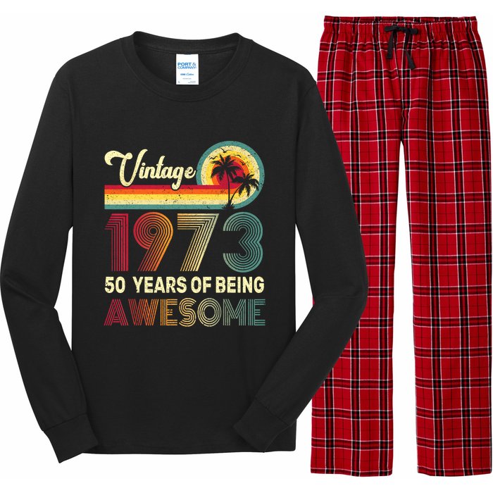 50 Years Old 1973 Vintage 50th Birthday Men Women Long Sleeve Pajama Set