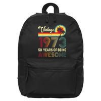 50 Years Old 1973 Vintage 50th Birthday Men Women 16 in Basic Backpack