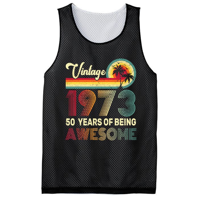 50 Years Old 1973 Vintage 50th Birthday Men Women Mesh Reversible Basketball Jersey Tank