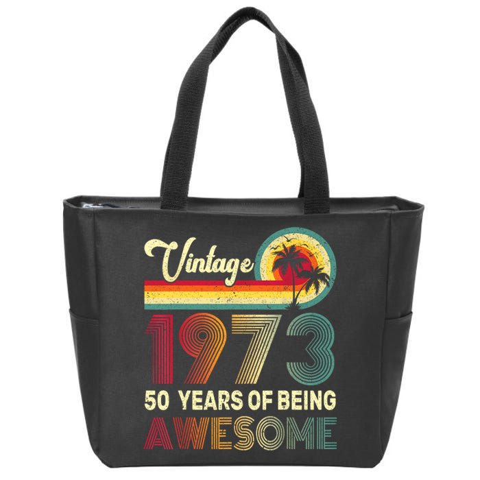 50 Years Old 1973 Vintage 50th Birthday Men Women Zip Tote Bag