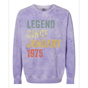 50 Year Old Gifts Legend January 1975 50th Birthday Dad Colorblast Crewneck Sweatshirt