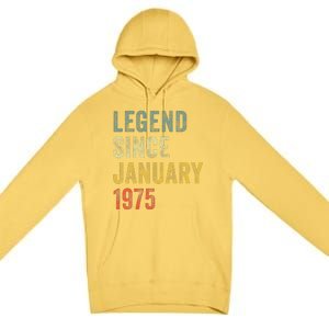 50 Year Old Gifts Legend January 1975 50th Birthday Dad Premium Pullover Hoodie