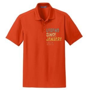 50 Year Old Gifts Legend January 1975 50th Birthday Dad Dry Zone Grid Polo