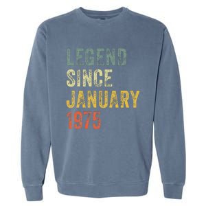 50 Year Old Gifts Legend January 1975 50th Birthday Dad Garment-Dyed Sweatshirt