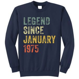 50 Year Old Gifts Legend January 1975 50th Birthday Dad Sweatshirt