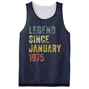 50 Year Old Gifts Legend January 1975 50th Birthday Dad Mesh Reversible Basketball Jersey Tank