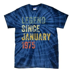 50 Year Old Gifts Legend January 1975 50th Birthday Dad Tie-Dye T-Shirt