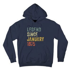 50 Year Old Gifts Legend January 1975 50th Birthday Dad Tall Hoodie