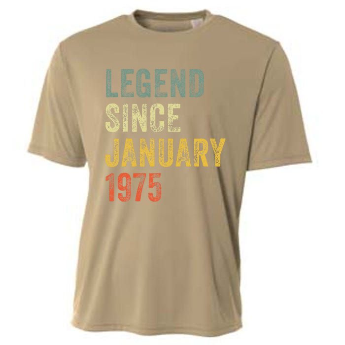 50 Year Old Gifts Legend January 1975 50th Birthday Dad Cooling Performance Crew T-Shirt