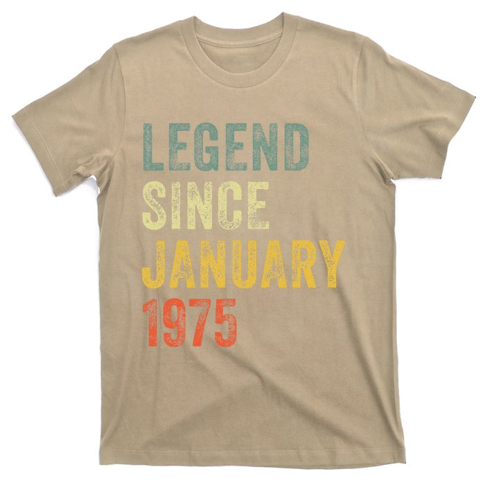 50 Year Old Gifts Legend January 1975 50th Birthday Dad T-Shirt