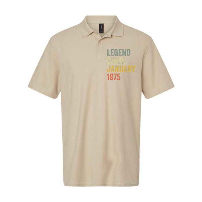 50 Year Old Gifts Legend January 1975 50th Birthday Dad Softstyle Adult Sport Polo