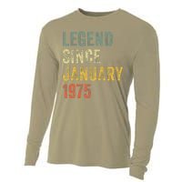 50 Year Old Gifts Legend January 1975 50th Birthday Dad Cooling Performance Long Sleeve Crew