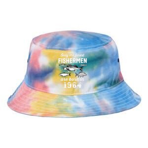 58 Years Old Fishing Fisherman 1964 Birthday Tie Dye Newport Bucket Hat