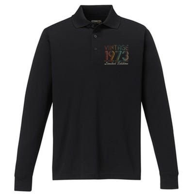 50 Year Old Vintage 1973 Limited Edition 50th Birthday Cute Performance Long Sleeve Polo