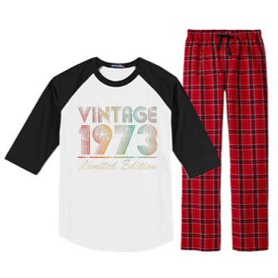 50 Year Old Vintage 1973 Limited Edition 50th Birthday Cute Raglan Sleeve Pajama Set