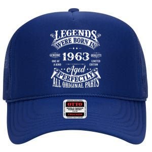 59 Years Old Awesome Since November 1963 59th Birthday Gift High Crown Mesh Back Trucker Hat