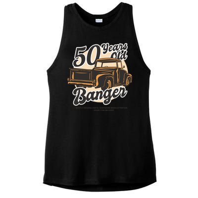 50 Years Old Banger Funny Birthday Ladies PosiCharge Tri-Blend Wicking Tank