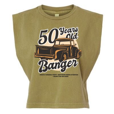 50 Years Old Banger Funny Birthday Garment-Dyed Women's Muscle Tee