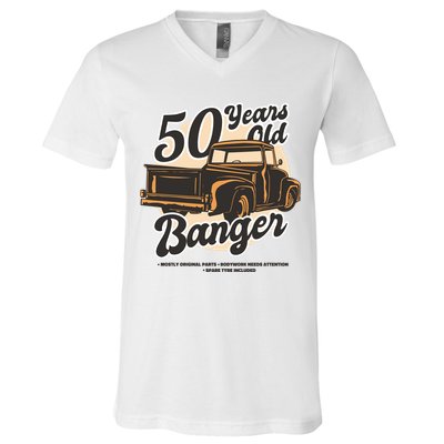 50 Years Old Banger Funny Birthday V-Neck T-Shirt