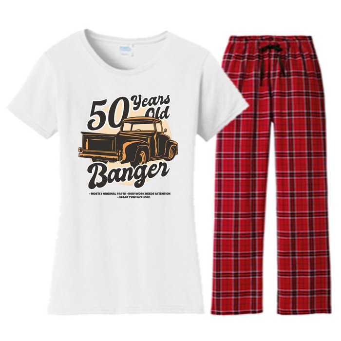 50 Years Old Banger Funny Birthday Women's Flannel Pajama Set