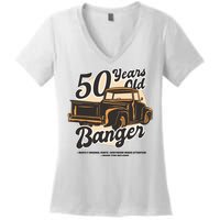 50 Years Old Banger Funny Birthday Women's V-Neck T-Shirt