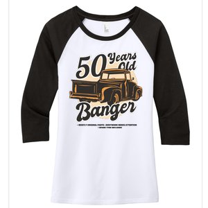 50 Years Old Banger Funny Birthday Women's Tri-Blend 3/4-Sleeve Raglan Shirt