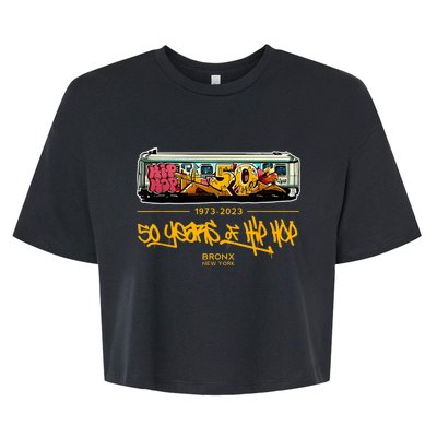 50 Years Of Hip Hop 50th Anniversary Retro Graffiti Bella+Canvas Jersey Crop Tee