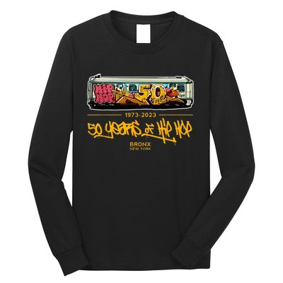 50 Years Of Hip Hop 50th Anniversary Retro Graffiti Long Sleeve Shirt