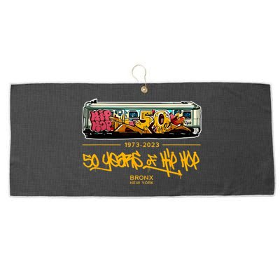 50 Years Of Hip Hop 50th Anniversary Retro Graffiti Large Microfiber Waffle Golf Towel