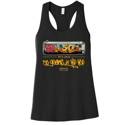 50 Years Of Hip Hop 50th Anniversary Retro Graffiti Women's Racerback Tank