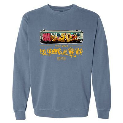 50 Years Of Hip Hop 50th Anniversary Retro Graffiti Garment-Dyed Sweatshirt