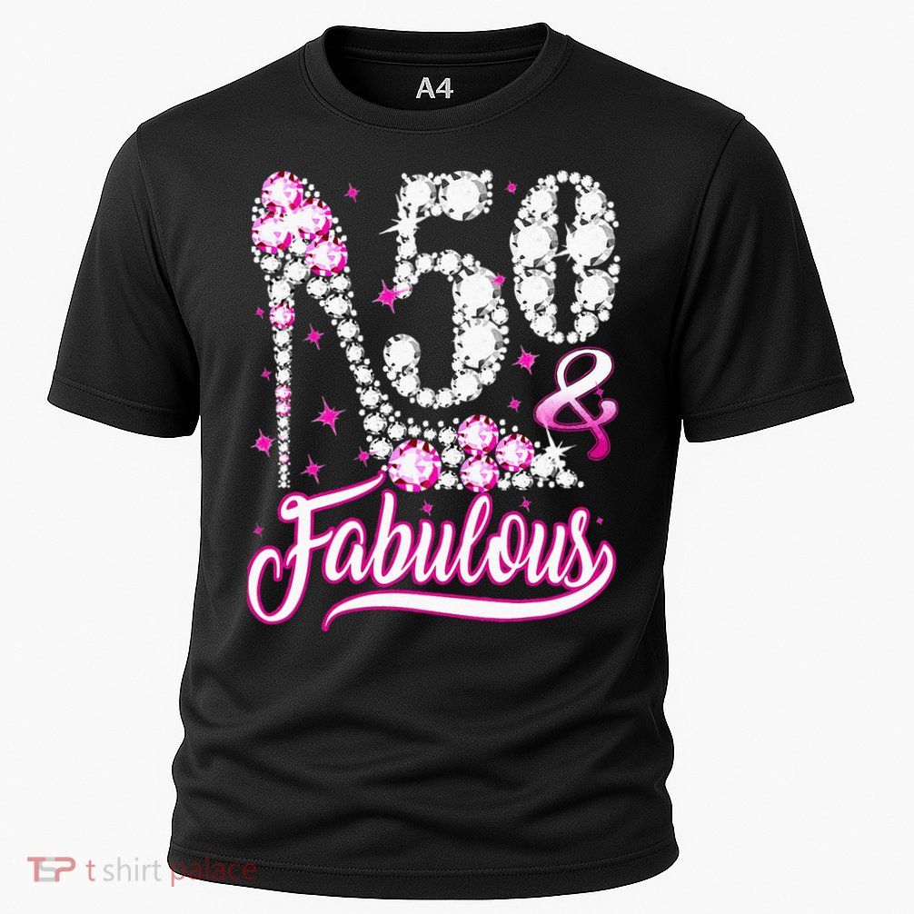 50 Years Old Gifts 50 & Fabulous 50th Birthday Pink Diamond Cooling Performance Crew T-Shirt