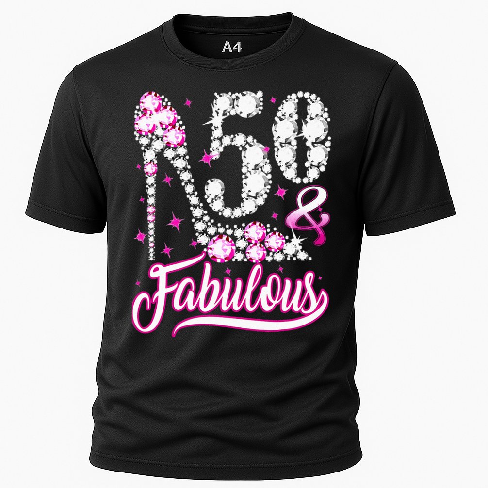 50 Years Old Gifts 50 & Fabulous 50th Birthday Pink Diamond Cooling Performance Crew T-Shirt